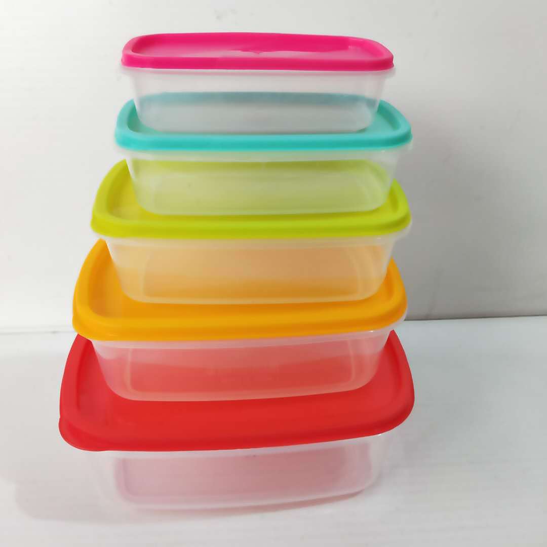 Xinyuan Rectangular five-piece set color fresh-keeping box, food moisture-proof storage box, multi-purpose box Specification image