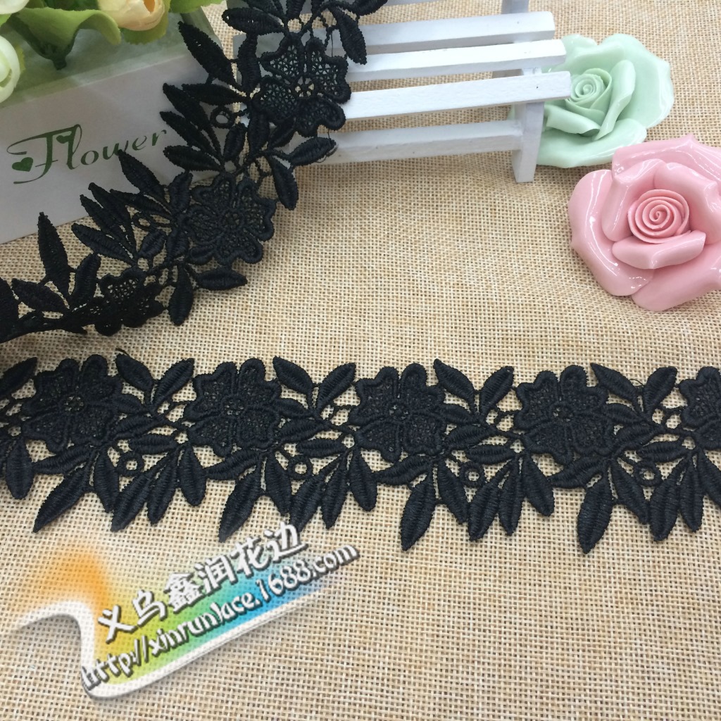 特色梅花花型/涤光花边/水溶花边条码细节图