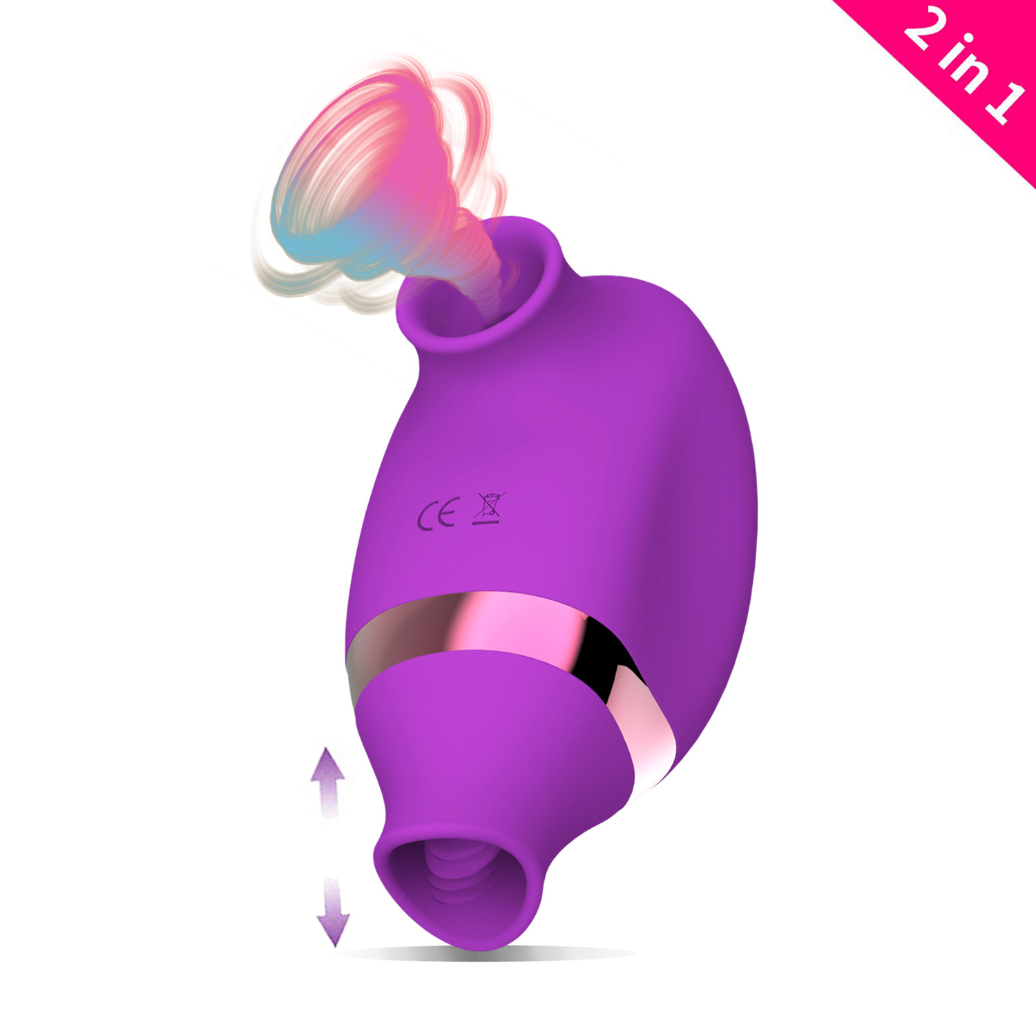 Licking vibrator charging dual-head sucking mini Trendy women's masturbation stimulation vibrator full figure