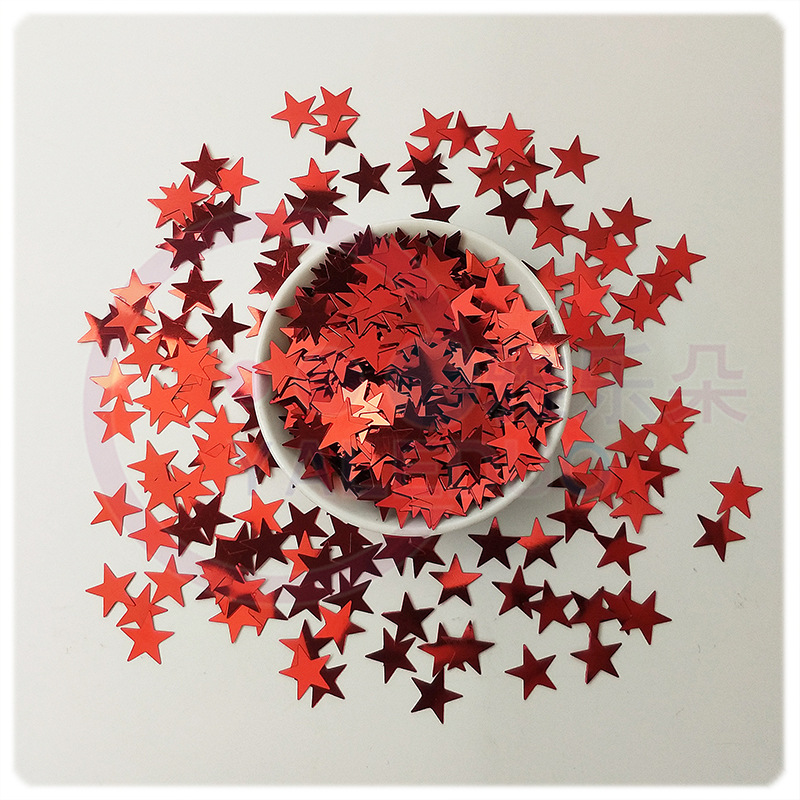 Yaliduo flat 15mm five-pointed star bead PVC star sequin Christmas stage costume accessory photography accessories Specification image