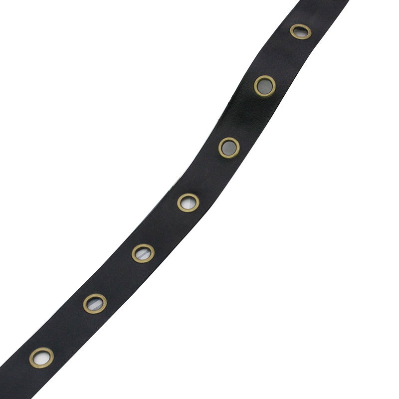 Pu Leather Layering Round Corns With Copper Buckle Steam Eye Webbing Diy Women's Trouser Hat Accessories For Children Item Picture