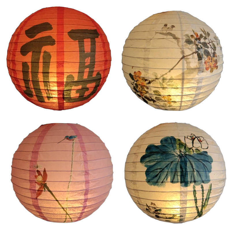 灯笼/木牌挂饰/蜡布/绳子/气球彩带白底实物图