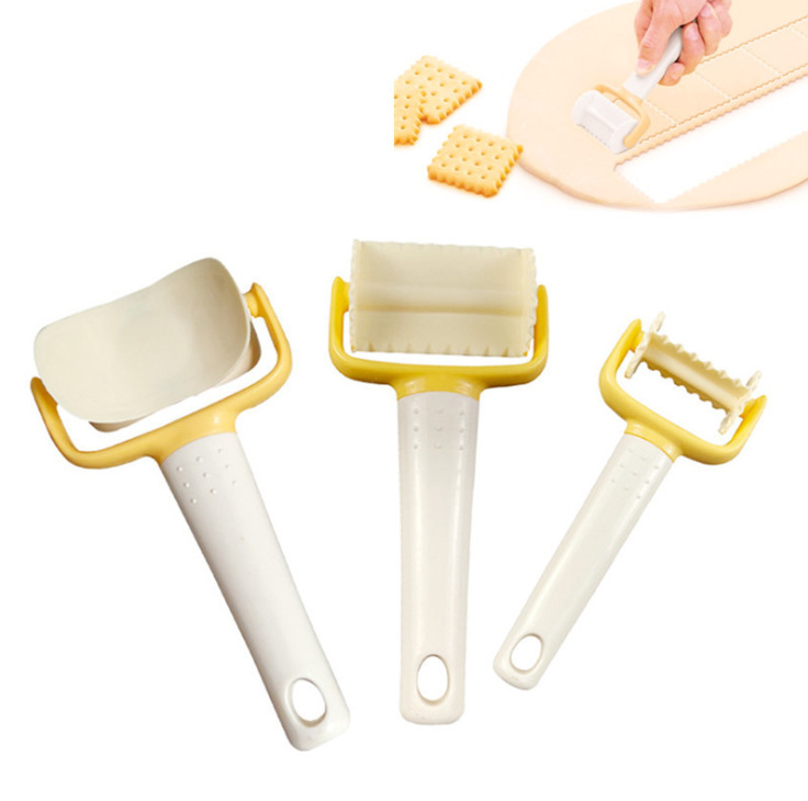 Cookie mold maker, fondant dough roller knife, plastic cutting mold, round cake mold, DIY baking tools
