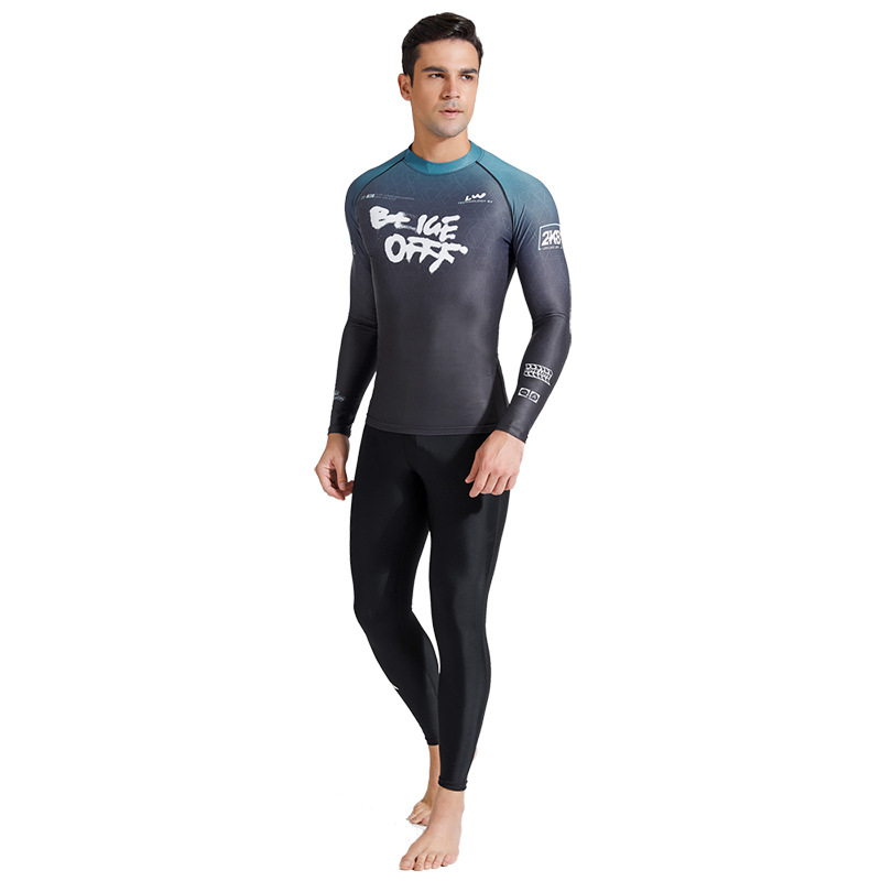 New Split Bathing Suit Quick Dry Men's Long Sleeve Sun Protection Outdoor Surfing Suit Swimming Paddling Suit Item Picture
