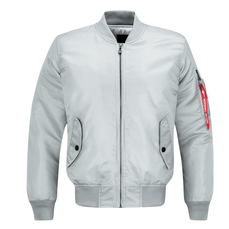 Spring and Autumn Fat Man plus-size men's sporty casual stand-up collar jacket loose coat MA01 Pilot men's baseball shirt Specification image