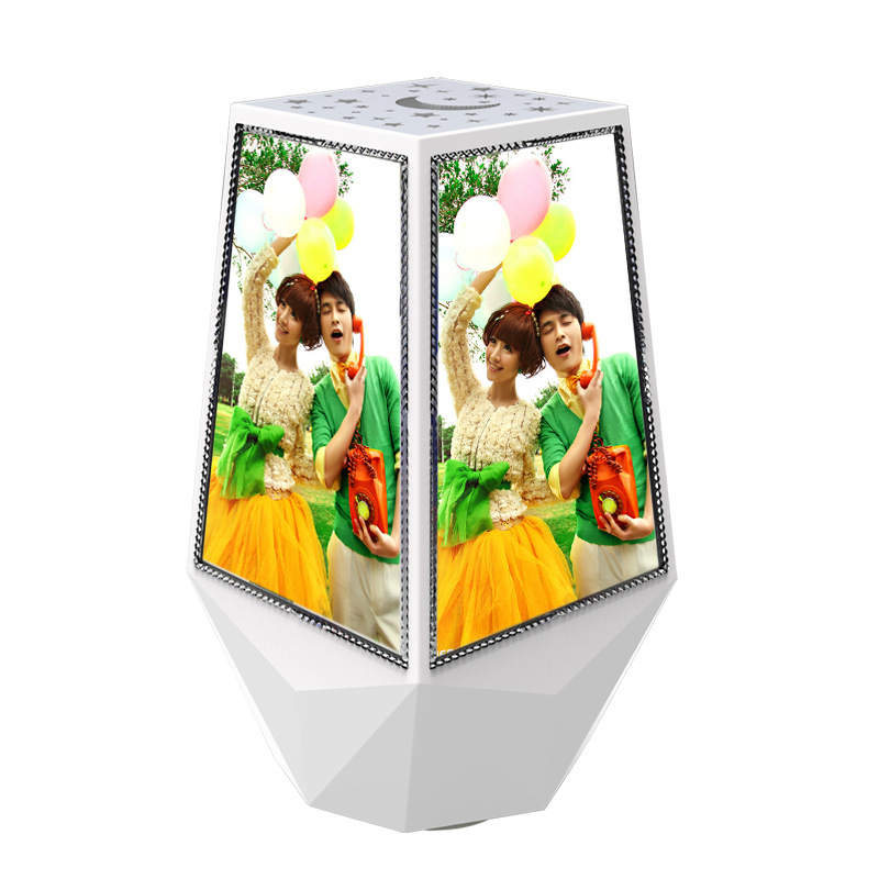 360° rotating LED light-emitting photo frame, multi-functional injection-molded photo frame details Picture