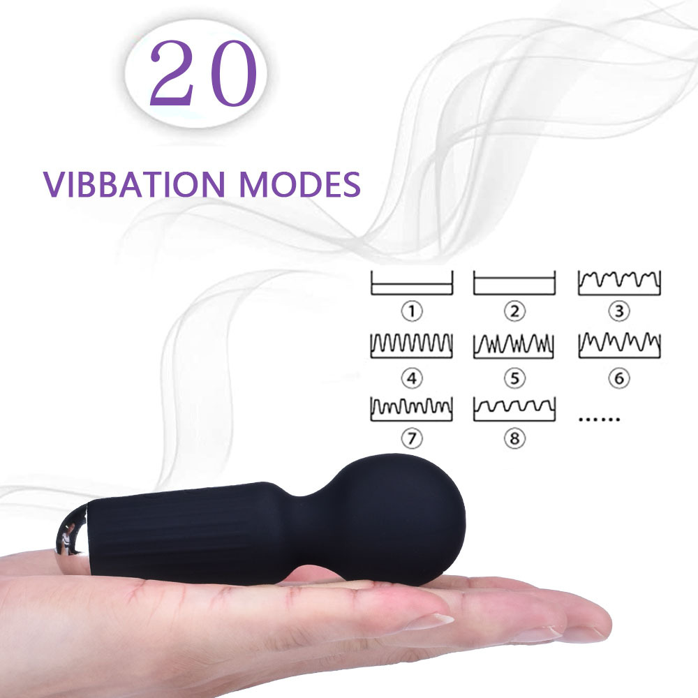 Mini charging AV stick for women, female masturbation device, 20-frequency waterproof vibration stick with soft beads Specification drawing