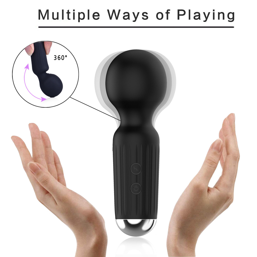 Mini charging AV stick for women, female masturbation device, 20-frequency waterproof vibration stick with soft beads full figure