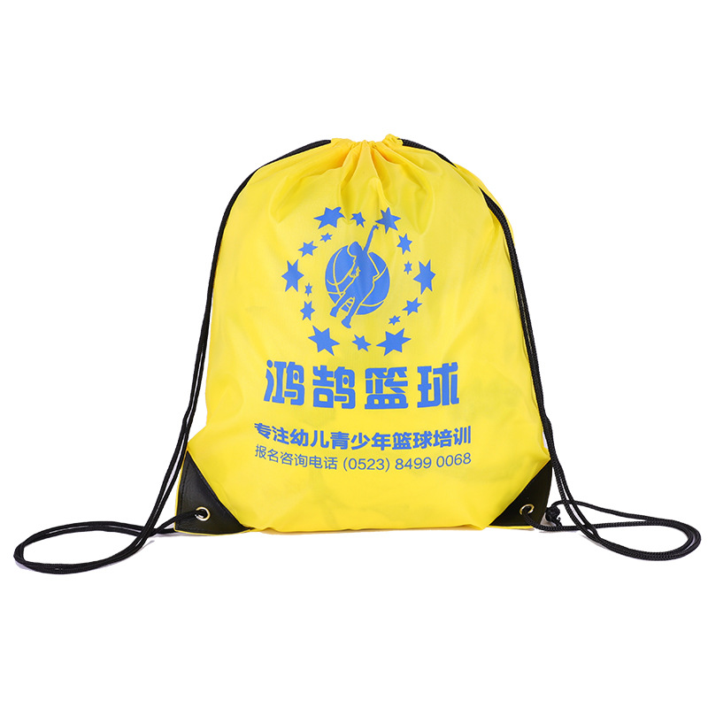 Polyester Drawstring Backpack - Folded for Travel