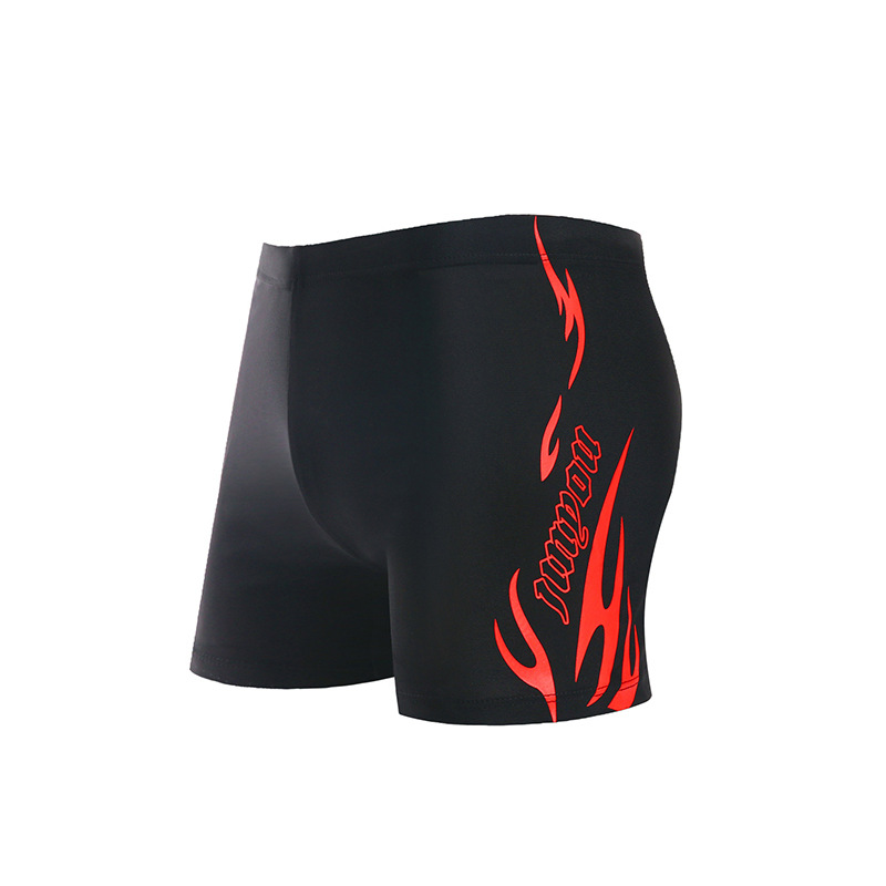 Wholesale of adult swimming trunks, swimming caps, men's professional swimming equipment, flame-printed briefs, swimming suits and gear Item Picture