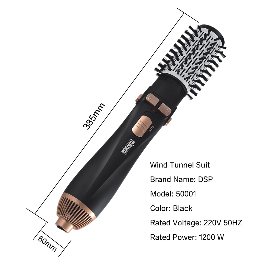 DSP Dansong multi-functional straightening comb, which can be used for both straightening and curling without damaging hair. It features an automatic rotating hot air comb and a large wave curling iron Item Picture