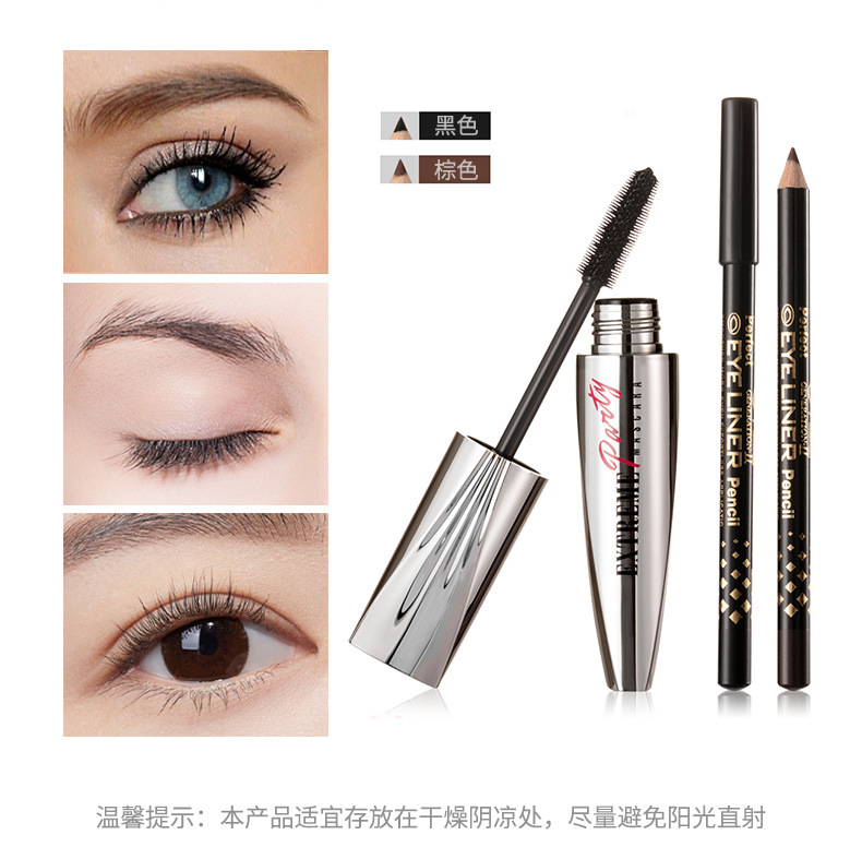 Menow Cammy Non-Smudging Fine Brush Mascara For Women Waterproof Styling With Wooden Eyebrow Pencil Specification drawing