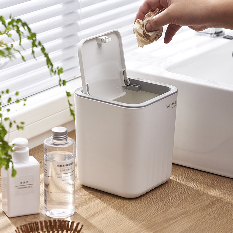 Bathroom Toiletry Table Press Trash Can Creative Car Plastic Desktop Mini Trash Can With Lid Application Scenario