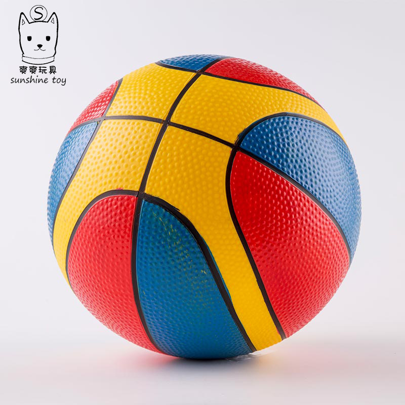 Factory direct sales of 6-inch children's painted basketballs, 20cm colored basketballs, PVC inflatable toys, training patting small rubber balls Specification image
