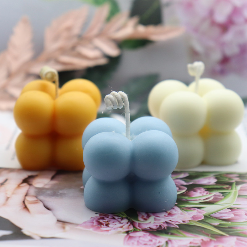 Mini Rubik's Cube scented candle Silicone mold Round Ball Small Rubik's Cube candle Soybean wax DIY cake mousse mold details Picture