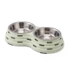 Pet bowl, hollowed-out Great Wall style pet food bowl and tableware, stainless steel bowl Application Scenario
