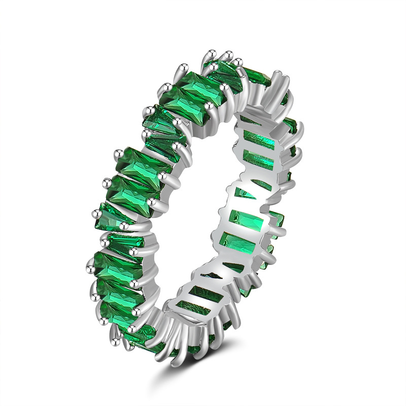 Kashi Accessories' cross-border best-selling supply of colorful Tifang Zircon rings, electrocardiogram women's fashionable and personalized rings Application Scenario