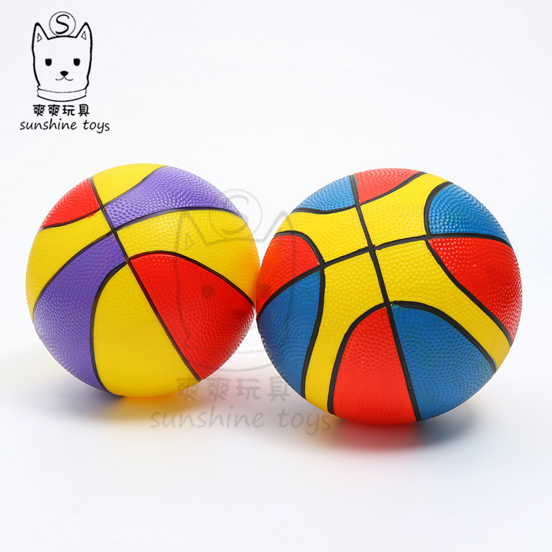 Factory direct sales of 6-inch children's painted basketballs, 20cm colored basketballs, PVC inflatable toys, training patting small rubber balls