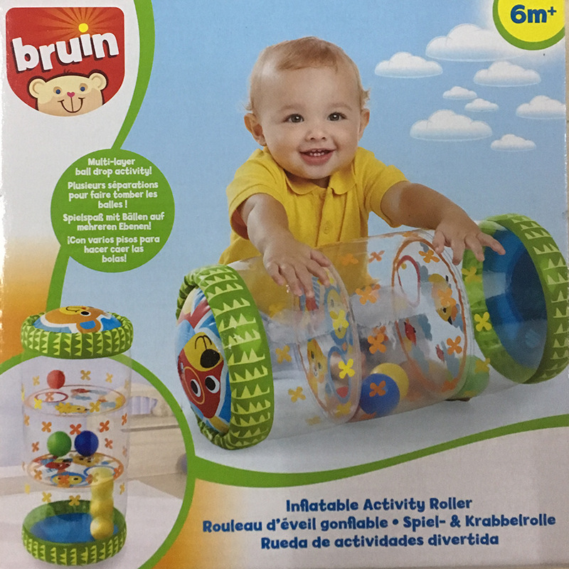 Cartoon inflatable crawling roller with built-in bell rolling ball, pvc inflatable baby walking ball educational toy in stock details Picture