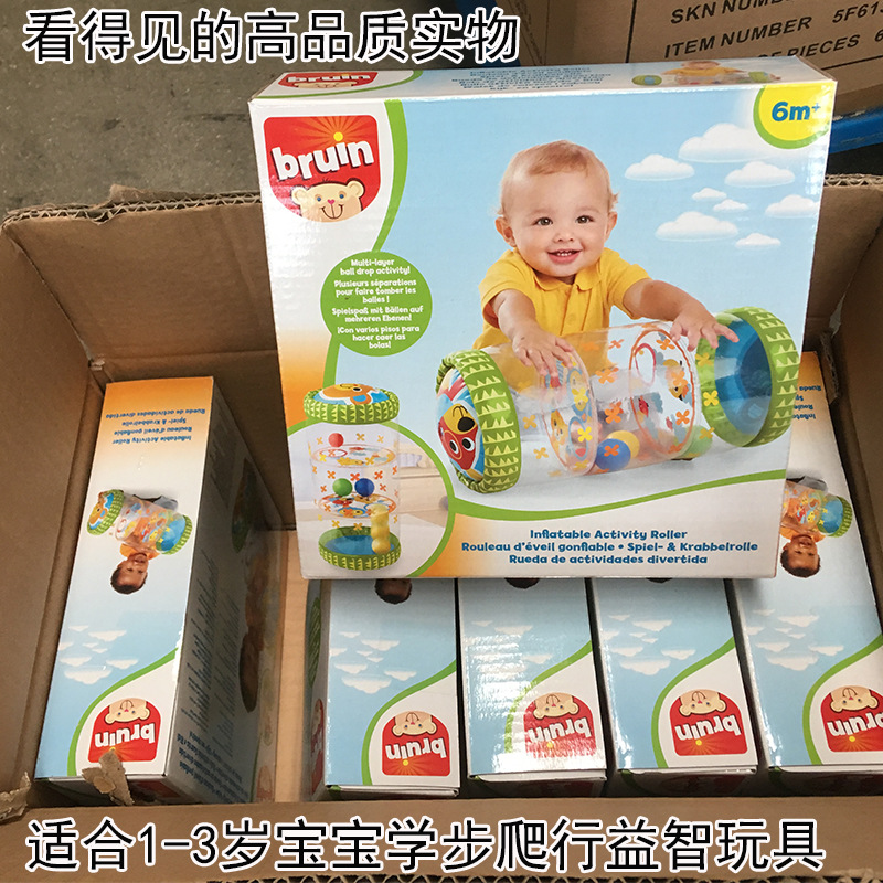 Cartoon inflatable crawling roller with built-in bell rolling ball, pvc inflatable baby walking ball educational toy in stock Application Scenario
