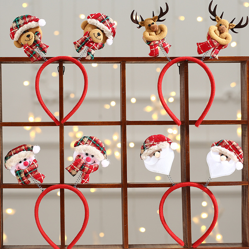 Christmas headband Christmas Glow Hair clasp Adult children decorative dress up decorations Elderly snowman antler gift Application Scenario