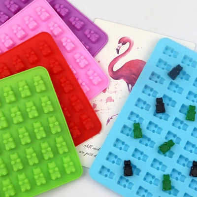 Minghao 50 Even Bear Silicone Qiao Mold Cross-Border E-Commerce Supplier Fire Wax Vertical Mold Qq Sugar Mold