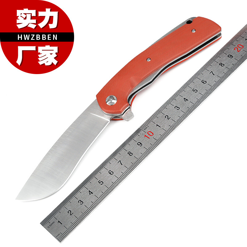 In-stock batch folding knife outdoor D2 steel blade stainless steel multi-functional folding knife G10 handle small knife portable and convenient edc