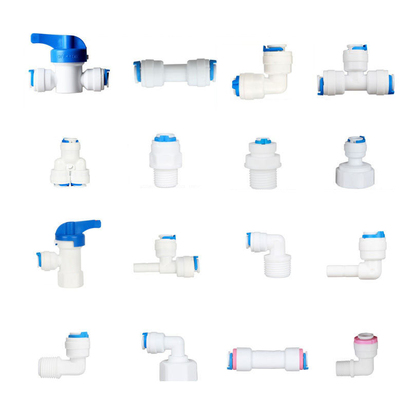 Household water purifier pipe Fittings joints 2 points 3 points quick connection switch ball valve three-way elbow 4 points to 2 points to 3 points Fittings for water purifier Application Scenario