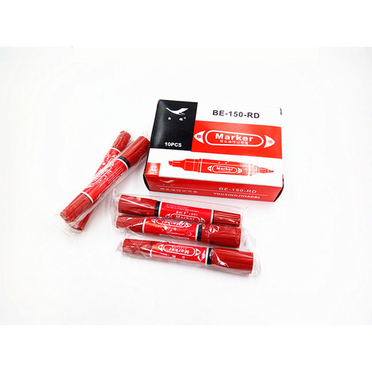 White Goose Quick Drying Double Head Marker Black Large Color Line Marker Large Head Marker Oil Marker Logistics Painting Specification drawing