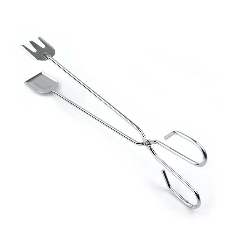 In stock: charcoal tongs, outdoor barbecue charcoal tongs, extended fire tongs, household stove ignition coal flat head charcoal tongs Item Picture