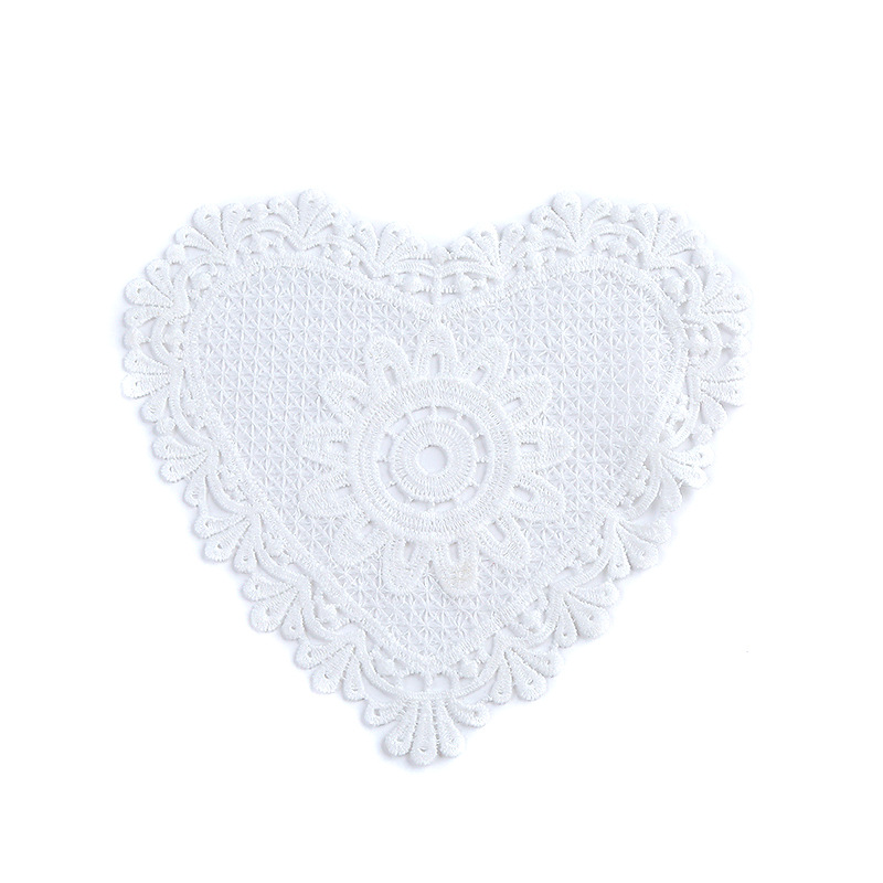 17.5X15.5cm heart-shaped lace in-stock clothing and accessories, DIY handmade home soft furnishings, lace bedding Item Picture