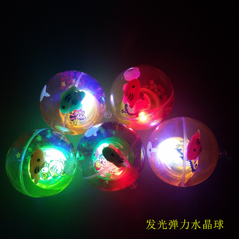 Luminous Elastic Ball Flash Crystal Ball Children's Colorful Jumping Ball Stall Supply Hot Wholesale Push Manufacturers Specification drawing