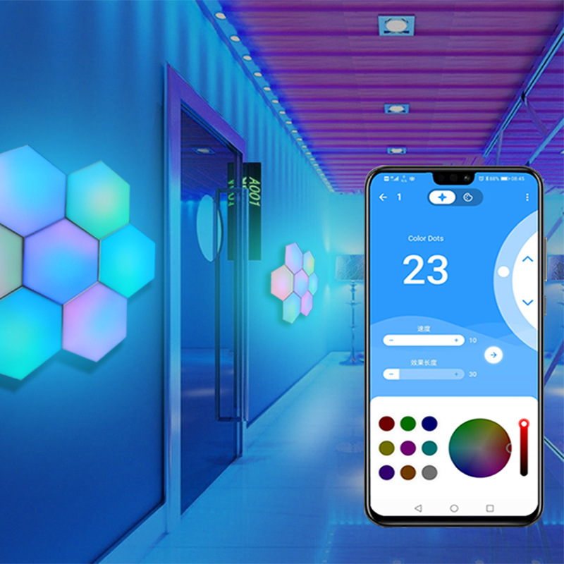 Wall lamps, quantum lamps, ambient lamps, hexagonal quantum lamps, Bluetooth APP control, splicing lamps, USB lamps, rhythm lamps