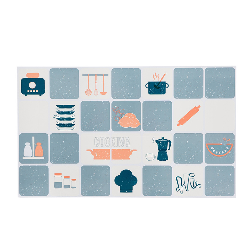 Self-adhesive greaseproof kitchen sticker Large cooktop heat resistant tile wall sticker Household cabinet sticker Waterproof wallpaper Item Picture