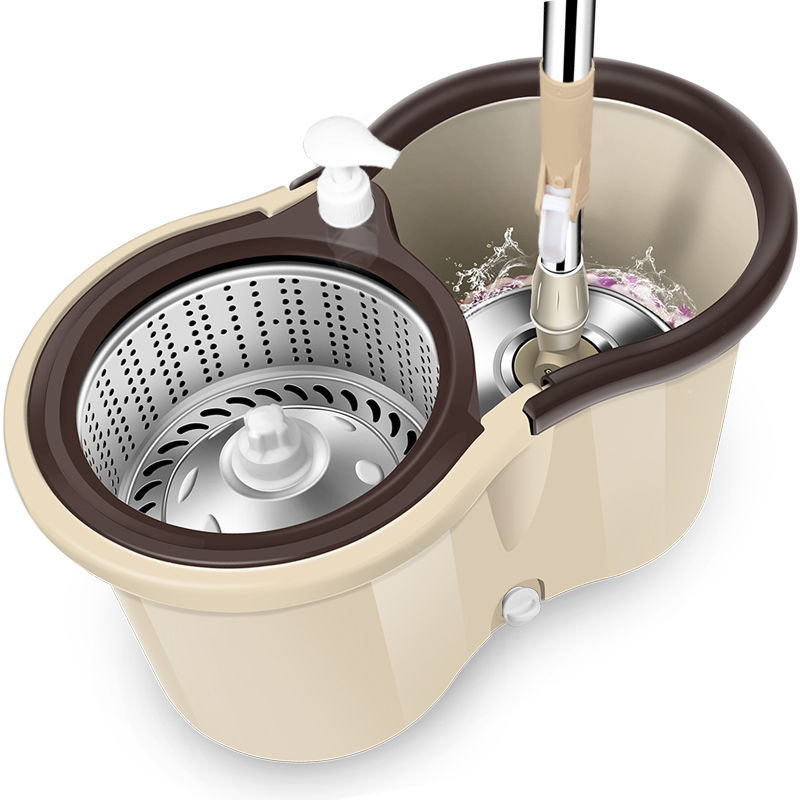 Household Rotary Mop Bucket Double Drive Mop Bucket Dry And Wet Mop Good God Drag Lazy People Free Hand Wash details Picture