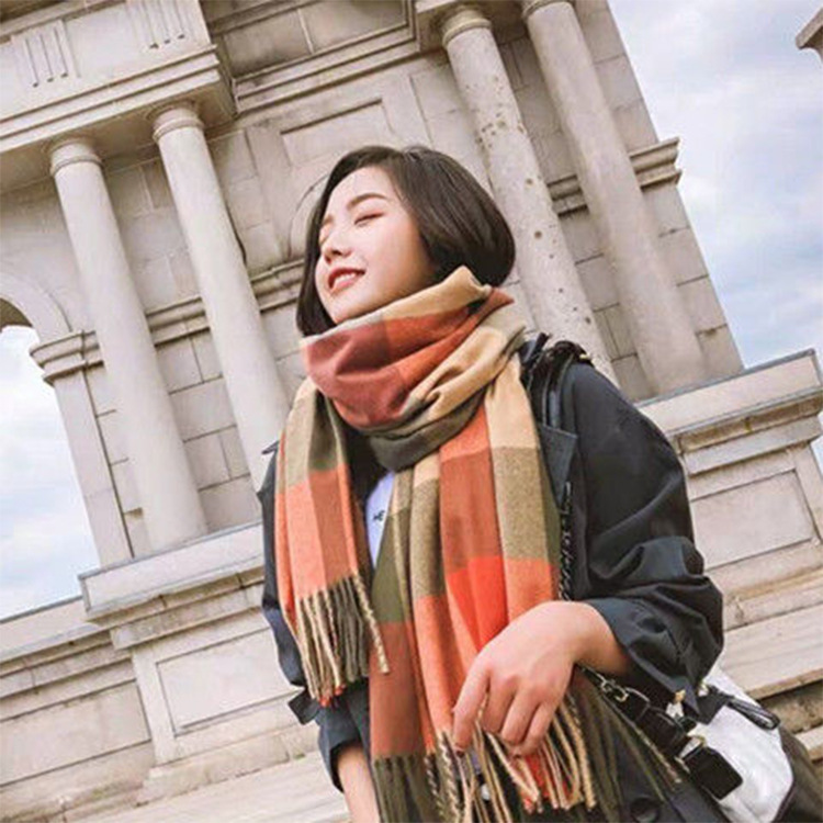 防晒衣/围巾女冬天韩版/红围巾/围巾女长款韩版/围巾羊毛羊绒细节图