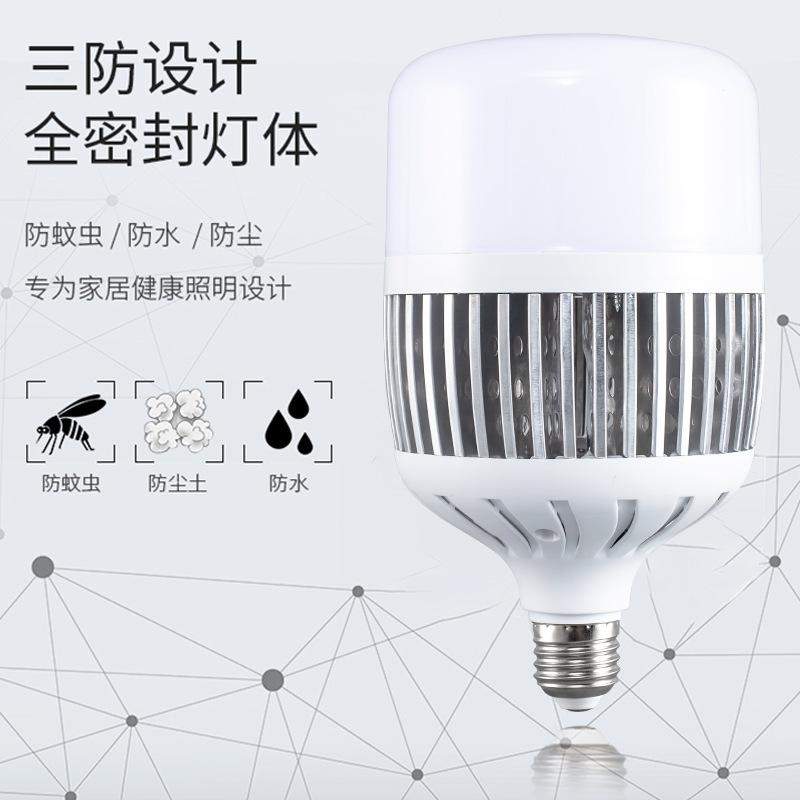 LED finned bulb high-power lamp e27 screw socket 200W 100w bulb factory lighting energy-saving lamp bulb details Picture