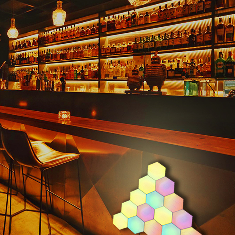 Wall lamps, quantum lamps, ambient lamps, hexagonal quantum lamps, Bluetooth APP control, splicing lamps, USB lamps, rhythm lamps details Picture