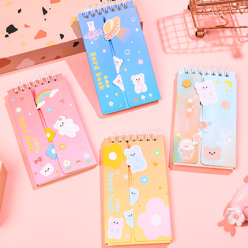 Portable English Word Book With Buckle Students Carry Pocket Word Book Korean Stationery Coil Book Wholesale Specification drawing