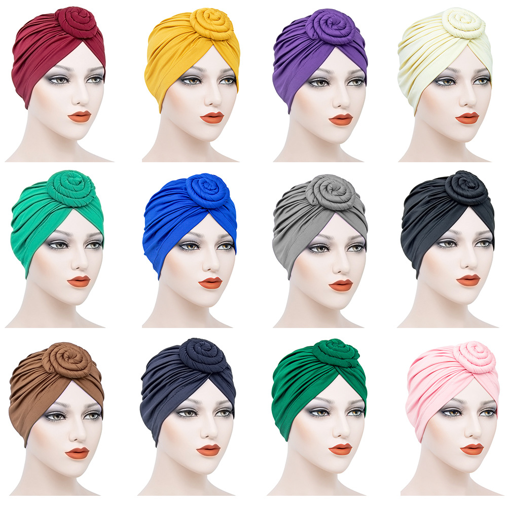 Donut plate flower hats, Muslim milk thread turban, and Indian adult hats are popular in Europe and America. Wholesale