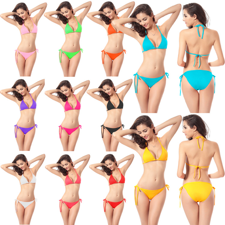 Sexy 13 Solid Colors Bikini For Europe And America A Bikini For Europe And America Is In Stock