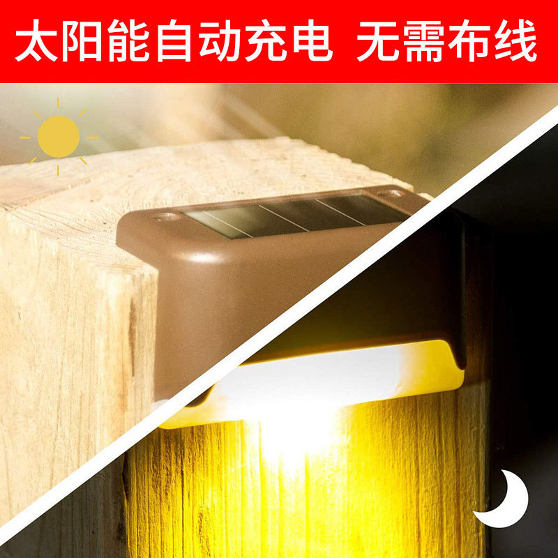 Solar outdoor garden lights, staircase wall lights, step lights, ladder lights, LED guiding lights, garden waterproof lighting details Picture