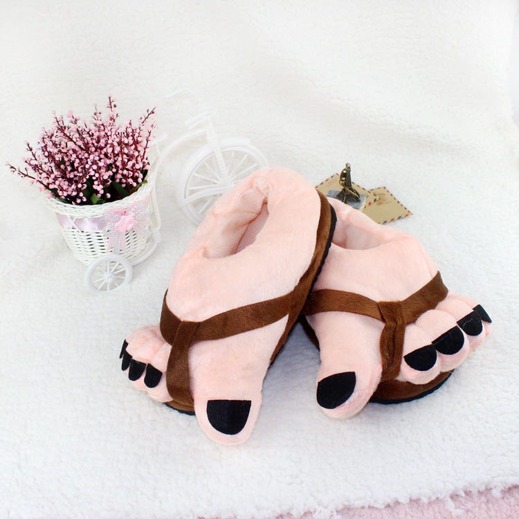 Winter new five finger design toe home home warm cartoon cotton slippers manufacturers sell directly full figure