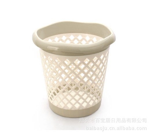 厂家供应 新款洗手间网状塑料纸篓 圆形双色纸篓NO.B-245
