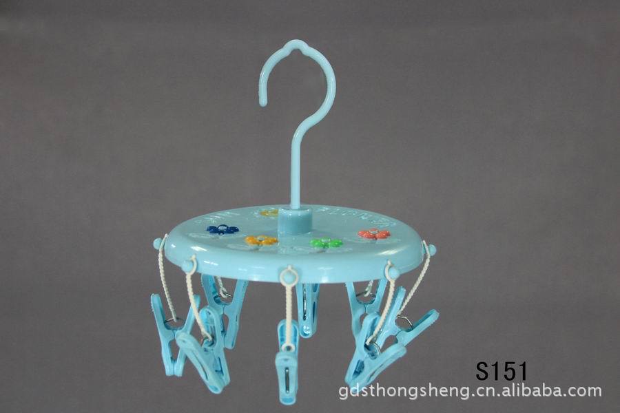 8夹圆形晒衣架内衣毛巾晒袜学生宿舍塑料晾晒架 8头晾衣架