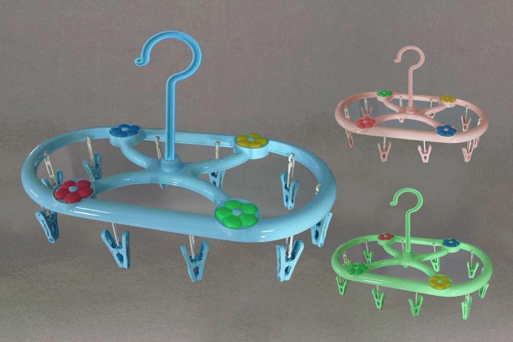 供应各类日用品 塑料制品 衣夹 晒架 10头袜子晾晒架