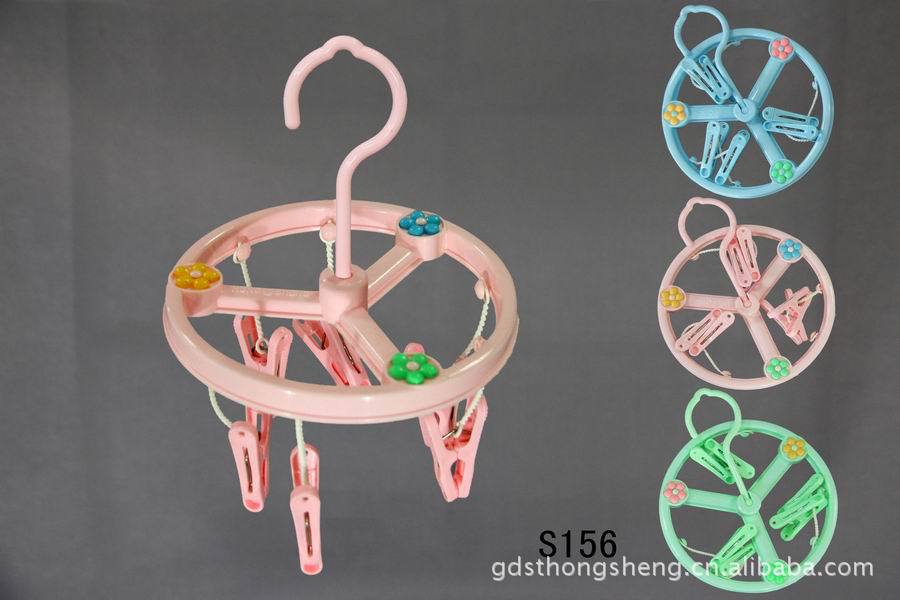 塑料6头迷尔晒架 6夹圆形衣架 塑料晒衣架