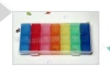 The seven-color portable sealed pill reminder storage box can be disassembled for 7 days a week with a transparent shell and 21 compartments Item Picture