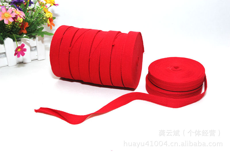 1.75Cm Large Red Cotton Webbing Clothing Belt Backpack Belt Trademark With Red Belt Diy Textile Accessories Manufacturers Direct Supply details Picture