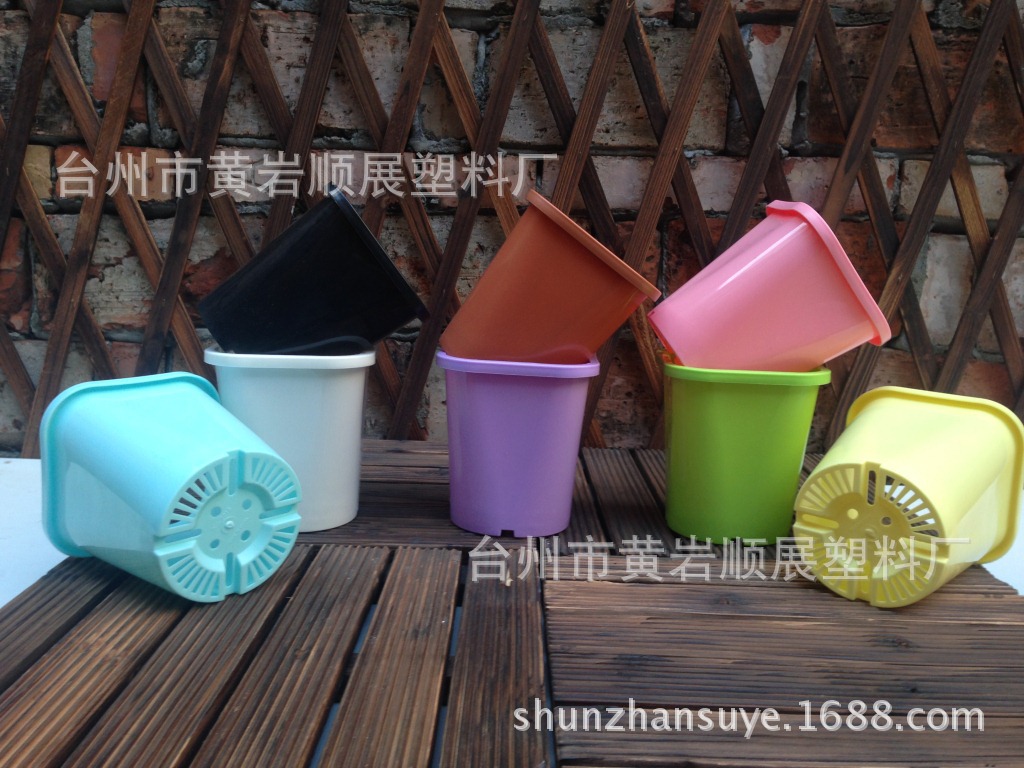 厂家批发 上方下圆月季塑料花盆容器 2015 酢浆草专用盆 多肉花盆产品图